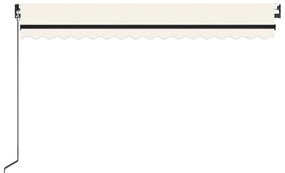 vidaXL Τέντα Συρόμενη Χειροκίνητη Κρεμ 400 x 350 εκ.
