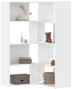 vidaXL Βιβλιοθήκη Γωνιακή 4 Επ. Λευκή 85x85x140 εκ Επεξ. Ξύλο