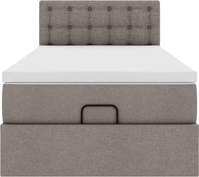 vidaXL Οθωμανικό κρεβάτι με στρώμα Taupe 100x200cm ύφασμα