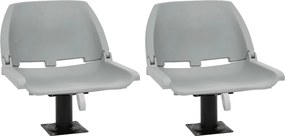 vidaXL Κάθισμα Σκάφους Πτυσσόμ. 4 τεμ. Γκρι 48x51x41 εκ Χωρίς Μαξιλάρι