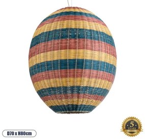 Boho Κρεμαστό Φωτιστικό Οροφής Μονόφωτο 02066 GloboStar-2066-Πολύχρωμο 2066