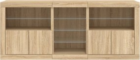 vidaXL Ντουλάπι με LED Sonoma Δρυς 162x37x67 εκ.