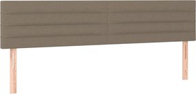 vidaXL Κρεβάτι Boxspring με Στρώμα Taupe 200x200 εκ. Υφασμάτινο