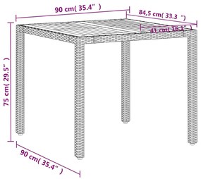 ΤΡΑΠΕΖΙ ΚΗΠΟΥ ΜΠΕΖ 90X90X75 ΕΚ. ΣΥΝΘΕΤΙΚΟ ΡΑΤΑΝ / ΞΥΛΟ ΑΚΑΚΙΑΣ 368124