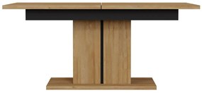 Πολυμορφικό τραπέζι σαλονιού Orlando S113, Grandson δρυς, Γραφίτης, 52x64x114cm, Ινοσανίδες μέσης πυκνότητας, Γωνιακό | Epipla1.gr
