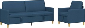 vidaXL Σαλονάκι Σετ Με Αποθηκευτικό Χώρο 2 pcs Μπλε Πολυεστέρας