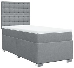 ΚΡΕΒΑΤΙ BOXSPRING ΜΕ ΣΤΡΩΜΑ ΑΝΟΙΧΤΟ ΓΚΡΙ 100X200 ΕΚ. ΥΦΑΣΜΑΤΙΝΟ 3292713