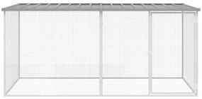 vidaXL Κοτέτσι - Κλουβί με Στέγη Αν. Γκρι 203x98x90 εκ. Γαλβαν. Ατσάλι