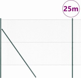 vidaXL Έξιγωνο φράχτη σταθερού εδάφους 25 x 1,6 μ Πράσινο Δίχτυ