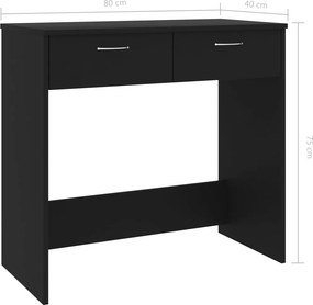 vidaXL Γραφείο Μαύρο 80 x 40 x 75 εκ. από Επεξ. Ξύλο