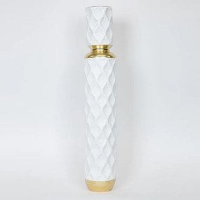 Βάζο Μεταλλικό 752-22011 14.5x14.5x79.5cm White-Gold Estheti Home Metal