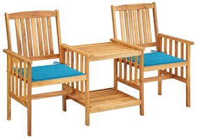 3061279 vidaXL Καρέκλες Κήπου Με Τραπέζι και Μαξιλάρια από Μασίφ Ξύλο Ακακίας Μπλε, 1 Τεμάχιο