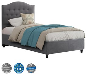 BED MALENA, GREY VELVET, 90x200