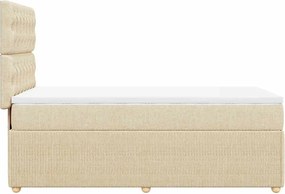 vidaXL Κρεβάτι Boxspring με Στρώμα Κρεμ 90x190 εκ.Υφασμάτινο