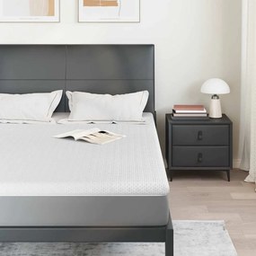 vidaXL Στρώμα επικάλυψης Λευκό 160 x 200 cm Υφασμα Jacquard