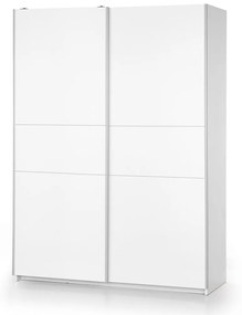 Ντουλάπα Houston A110, Γυαλιστερό λευκό, Άσπρο, 210x153x58cm, Πόρτες ντουλάπας: Ολίσθηση