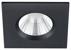 Zagros Τετράγωνο Μεταλλικό Χωνευτό Σποτ με Ενσωματωμένο LED και Θερμό Λευκό Φως σε Μαύρο χρώμα 5x5cm Trio Lighting 650610132