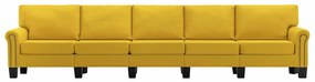 vidaXL Καναπές Κίτρινο 5θέσιος ύφασμα