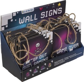 Πινακίδα Κρεμαστή Διακοσμητική Gaming Χαρτόνι 18x18cm Σε 4 Σχέδια