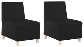 vidaXL Καναπέδες 2 pcs Μαύρο 55 x 74 x 82 εκ. Τεχνητό δέρμα