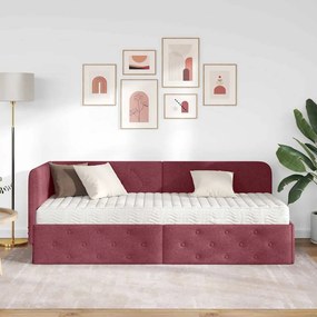 vidaXL Κρεβάτι Γωνίας Κόκκινο 80 x 200 cm ύφασμα
