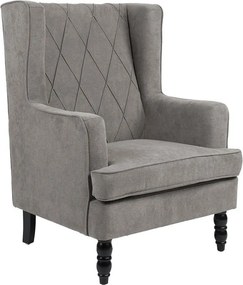 Πολυθρόνα - μπερζέρα Efficient ύφασμα γκρι-μαύρο 72x97x100εκ 72x89x100 εκ.