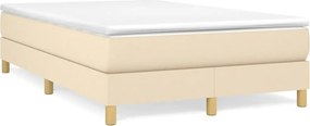 vidaXL Κρεβάτι Boxspring με Στρώμα Κρεμ 120x200 εκ. Υφασμάτινο