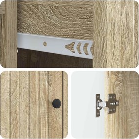 vidaXL Πλαϊνό γραφείο Sonoma Δρυς 66 x 34,5 x 90 εκ Επεξεργασμένο Ξύλο