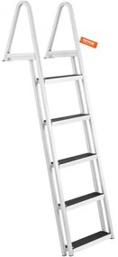 VEVOR bathing ladder boat ladder removable 5 steps 159kg load capacity 610x455x1825mm