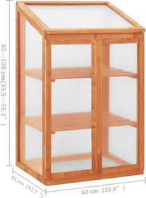 vidaXL Θερμοκήπιο 60 x 45 x 100 εκ. από Ξύλο Ελάτης