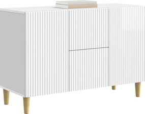 vidaXL Πλαϊνό γραφείο Γυαλιστερό Λευκό 89 x 34,5 x 60 εκ.