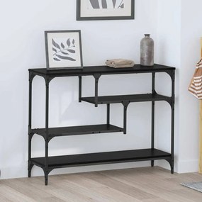 vidaXL Τραπέζι κονσόλας Μαύρη Οξυά 100 x 30 x 75 εκ Επεξεργασμένο ξύλο