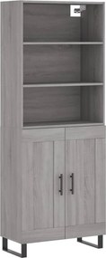vidaXL Ντουλάπι Γκρι Sonoma 69,5 x 34 x 180 εκ. Επεξεργασμένο Ξύλο