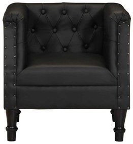 vidaXL Πολυθρόνα Μαύρη από Γνήσιο Δέρμα