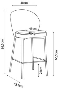 LUNE ΣΚΑΜΠΩ BAR ΓΚΡΙ 48x53,5x95,5