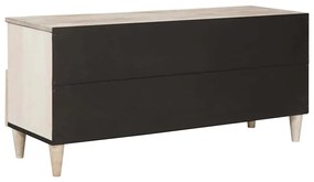 vidaXL Ντουλάπι TV με συρτάρι Λευκό 100 x 33 x 46 εκ Μασίφ ξύλο μάνγκο