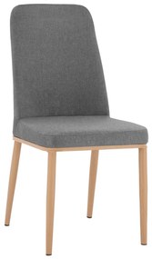 Dining Chair Eilish in grey fabric &amp; metallic frame  43X55X92