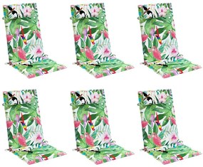 vidaXL Μαξιλάρια Καρέκλας με Ψηλή Πλάτη 6 τεμ. Πολύχρωμα Ύφασμα Oxford