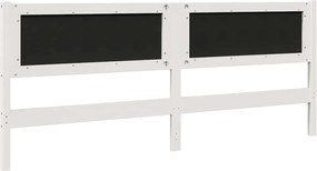 vidaXL Ταπετσαρισμένο κεφαλάρι Λευκό 200 cm Στερεά ξυλεία πεύκου