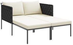 vidaXL Ξαπλώστρα με Μαξιλάρια 2 Ατόμων Ανθρακί 115x153x69,5 εκ. Ατσάλι