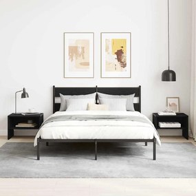 vidaXL Κομοδίνο 2 pcs Μαύρη δρυς 40 x 40 x 30 cm Επεξεργασμένο ξύλο