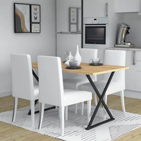 Τραπέζι Bette Megapap χρώμα sonoma - ανθρακί 140x80x76εκ.