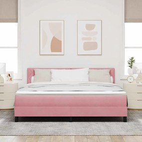 vidaXL Κρεβάτι με Ελατήρια και Στρώμα Ροζ 180 x 200 cm ύφασμα