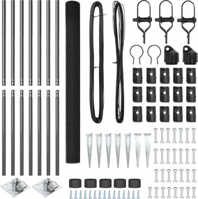 vidaXL Στύλος Περιφράξεων Γκρι 10 x 1,5 μ (16 x 16 mm δίχτυ)