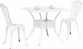 vidaXL Σερβίτσιο τραπεζιού κήπου 3 pcs Λευκό Χυτό αλουμίνιο