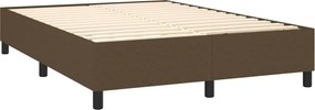 vidaXL Κρεβάτι Boxspring με Στρώμα Σκούρο Καφέ 140x200 εκ Υφασμάτινο