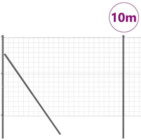 vidaXL Φράχτης με Στήλες. Γκρι 1.5 x 10 m Ατσάλι