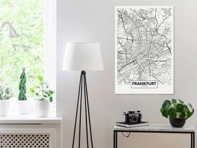 Πίνακας - Map of Frankfurt (1 Part) Vertical - 40x60