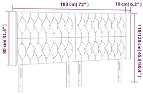 Κεφαλάρι Κρεβατιού LED Ροζ 183x16x118/128 εκ. Βελούδινο - Ροζ