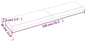 ΡΑΦΙ ΤΟΙΧΟΥ 140X30X(2-6) ΕΚ. ΑΠΟ ΑΚΑΤΕΡΓΑΣΤΟ ΜΑΣΙΦ ΞΥΛΟ ΔΡΥΟΣ 363581